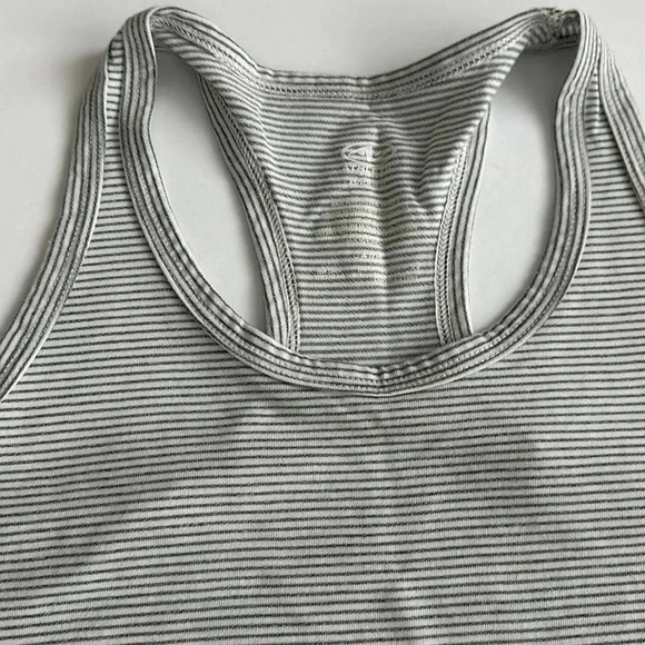 Olive Striped Racer Back Tank Top Sz XS - Picture 2 of 4